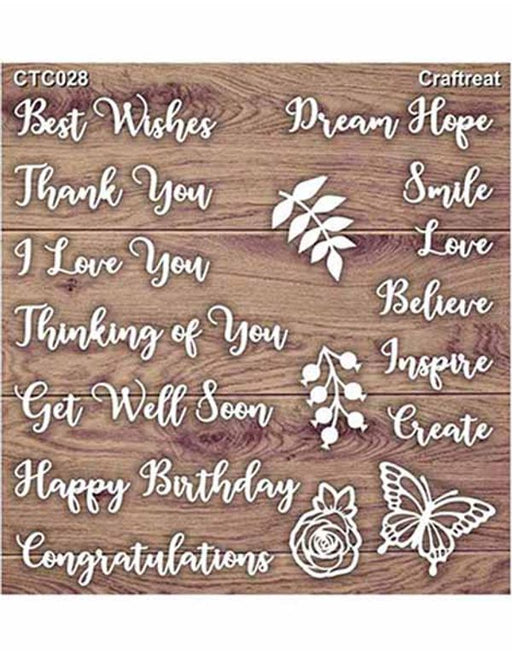 Basic Sentiments Laser Cut Chipboard CTC028