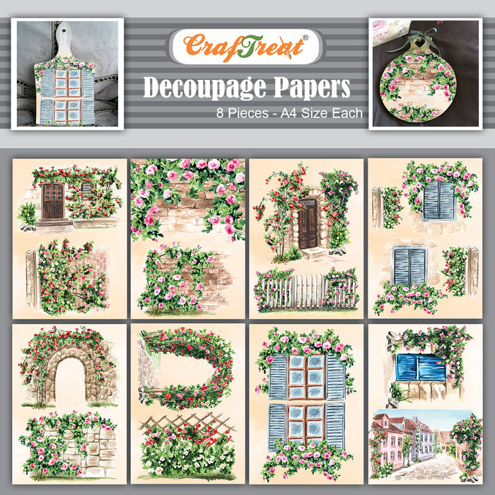CrafTreat Decoupage Paper Garden 8Pcs A4