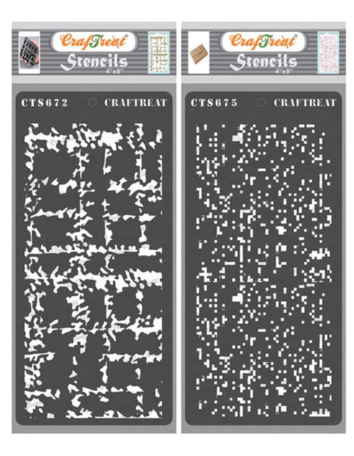 CrafTreat Old Stitched Rug and Digital Data StencilCTS672nCTS675