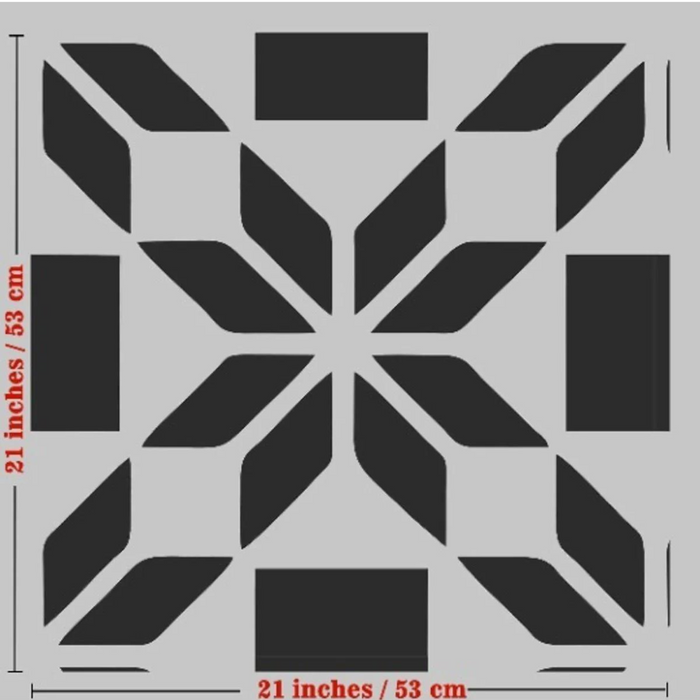 CrafTreat Large Flower Tile and Scandinavian Stencil for Tiles |Floors, Stencil Geometric| Pattern Stencil |Wall Stencil for Paintings 23x23 Inches