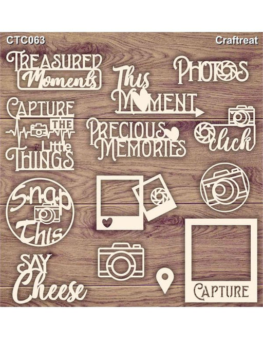 CrafTreat Laser Cut Chipboard Click Photos CTC063