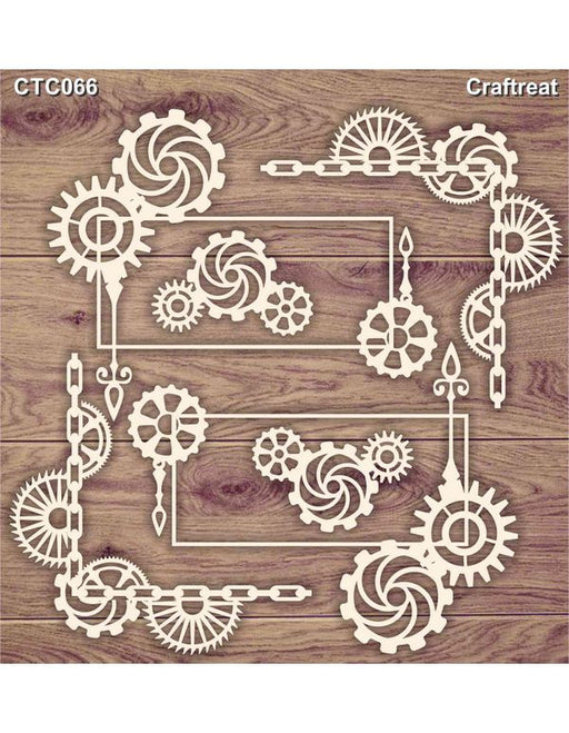 CrafTreat Steampunk Corners Laser Cut Chipboard 5.5x6 CTC066