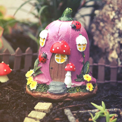 Miniature Purple Flower Fairy House 1pc MPFF01
