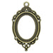antique bronze mirror charm pendants oval cabochon setting5pcs
