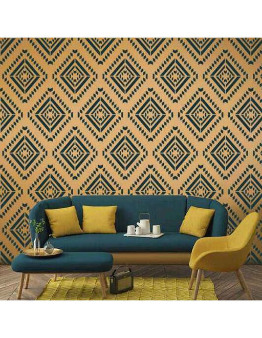 CrafTreat Reusable Flower Tile For Tiles, Floors and Walls,Scandinavian Tile Stencils For Paintings | Geometric Stencil Pattern CTWS031