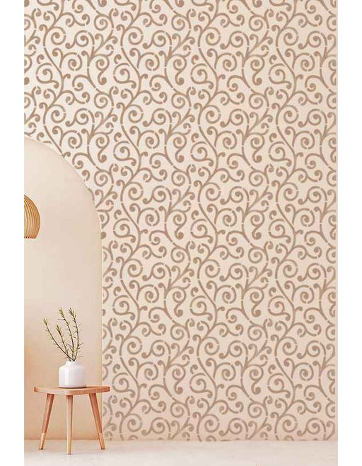 CrafTreat Swirl Pattern Stencil for Painting Walls, Background Pattern Stencil | Geometric Stencil | Filigree Stencil for Wall Paintings CTWS035