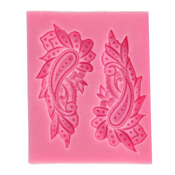 silicone 3d mold peacock feather paisley