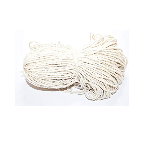 White Macrame Cord 3mm Twisted 100 Mtrs