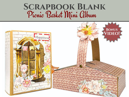 CrafTreat Scrapbook Blank Precut Album Base - Picnic Basket Mini Album 1 Black