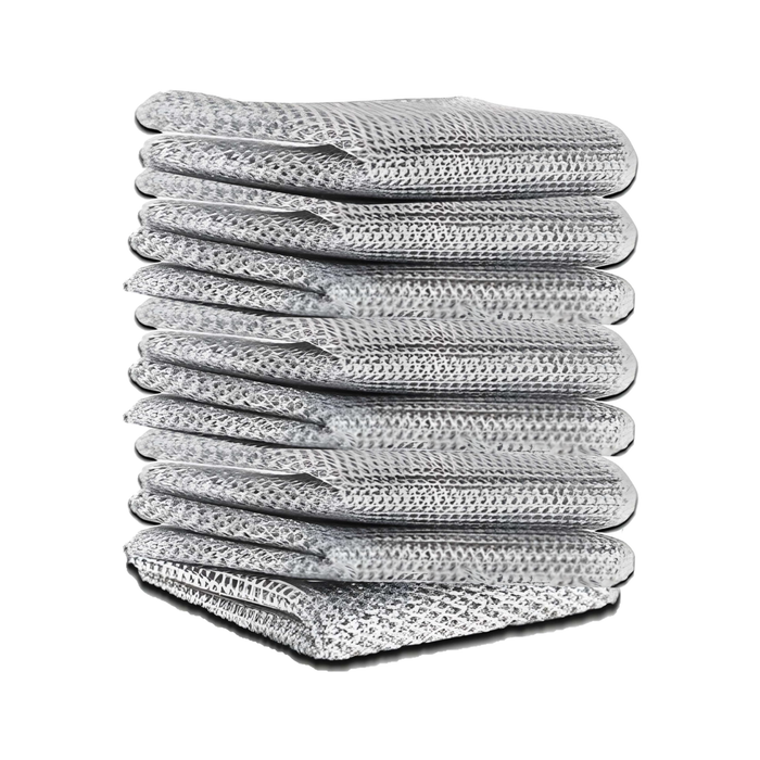 LyfNeeds Non-Scratch Wire Dishwash Cloths, Pack of 8, Reusable Multipurpose Dishwashing Rags