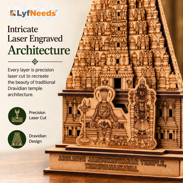 LyfNeeds Jambukeswarar Temple Gopuram MDF 3D Replica