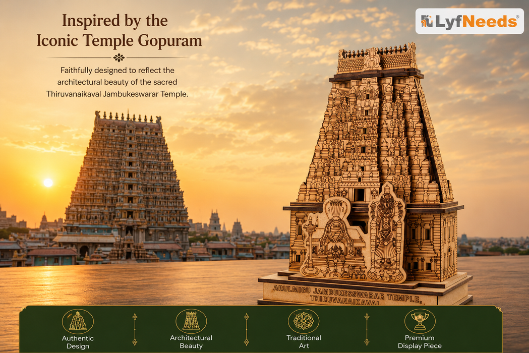 LyfNeeds Jambukeswarar Temple Gopuram MDF 3D Replica
