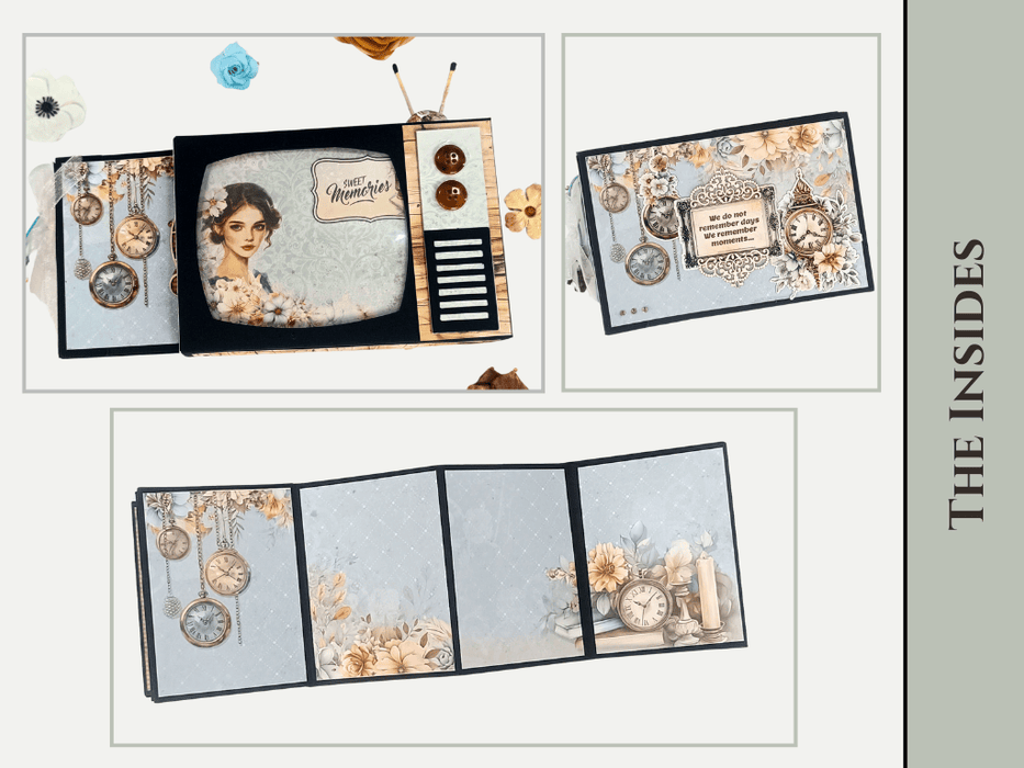 CrafTreat Scrapbook Blank Precut Album Base - TV Pop up Mini Album - Black 3