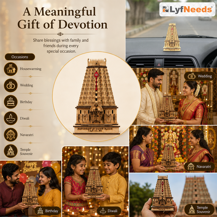 LyfNeeds Thiruchendur Murugan Temple Gopuram MDF 3D Replica