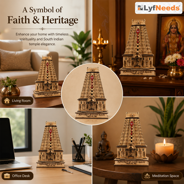 LyfNeeds Thiruchendur Murugan Temple Gopuram MDF 3D Replica