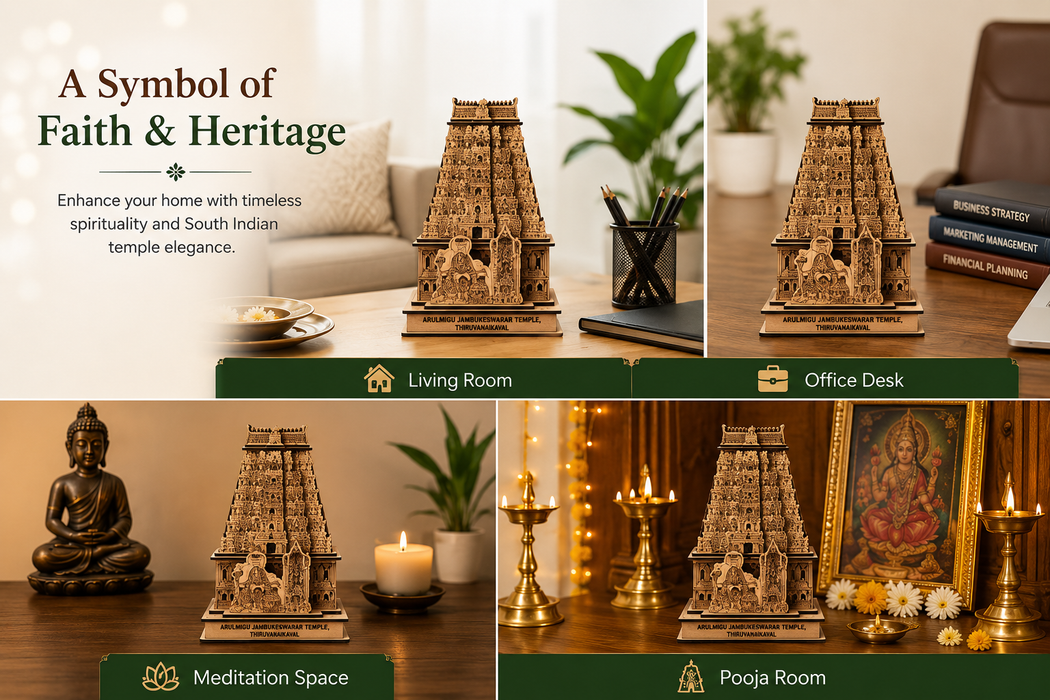 LyfNeeds Jambukeswarar Temple Gopuram MDF 3D Replica
