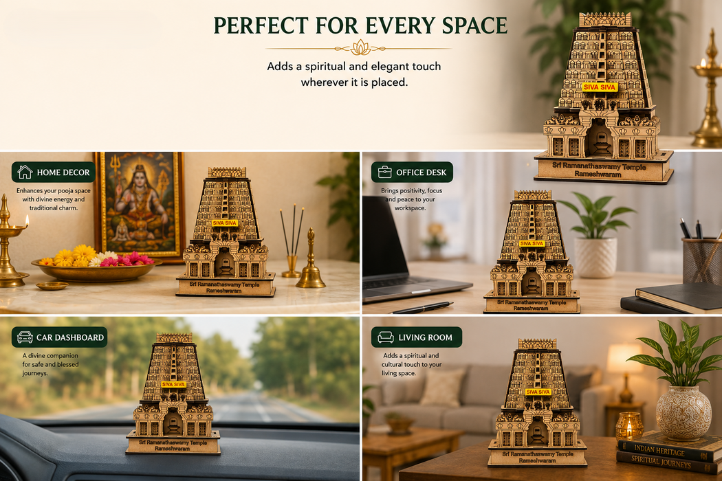 LyfNeeds Rameshwaram Ramanathaswamy Temple Gopuram MDF 3D Replica