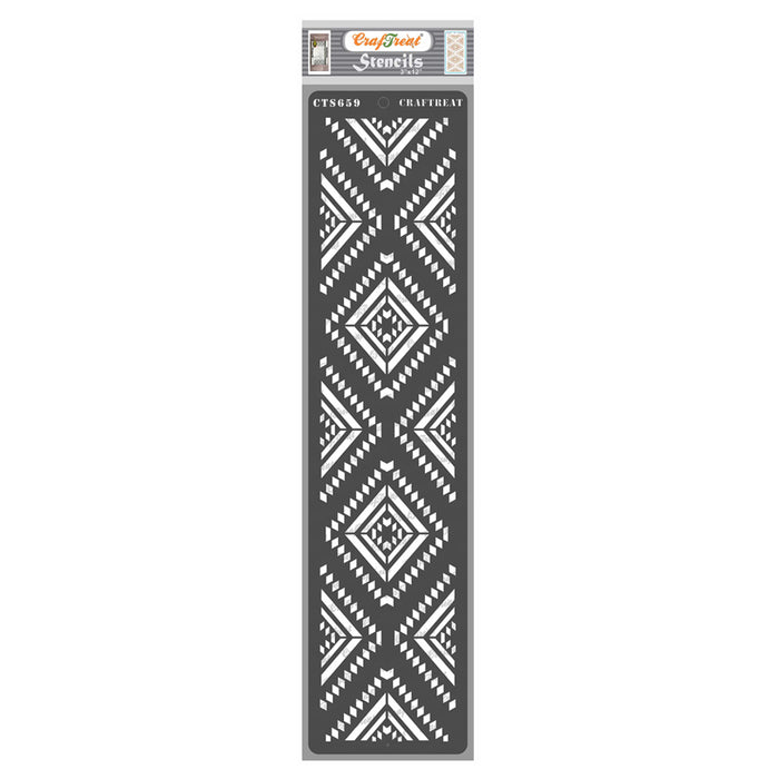 CrafTreat Aztec Border II Stencil 3x12 Inches