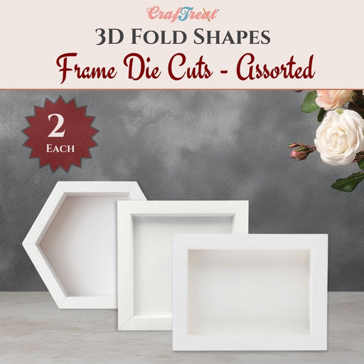 CrafTreat 3D Fold Shapes -Paper Frames White - Assorted Shapes 6pcs CFS013