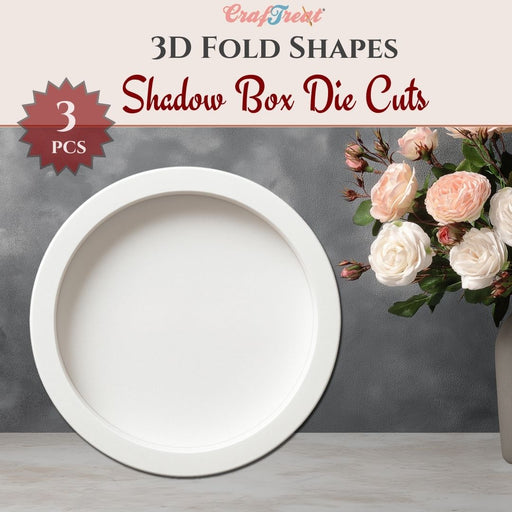 CrafTreat 3D Fold Shapes -Shadow Box White - Circle 3pcs CFS009