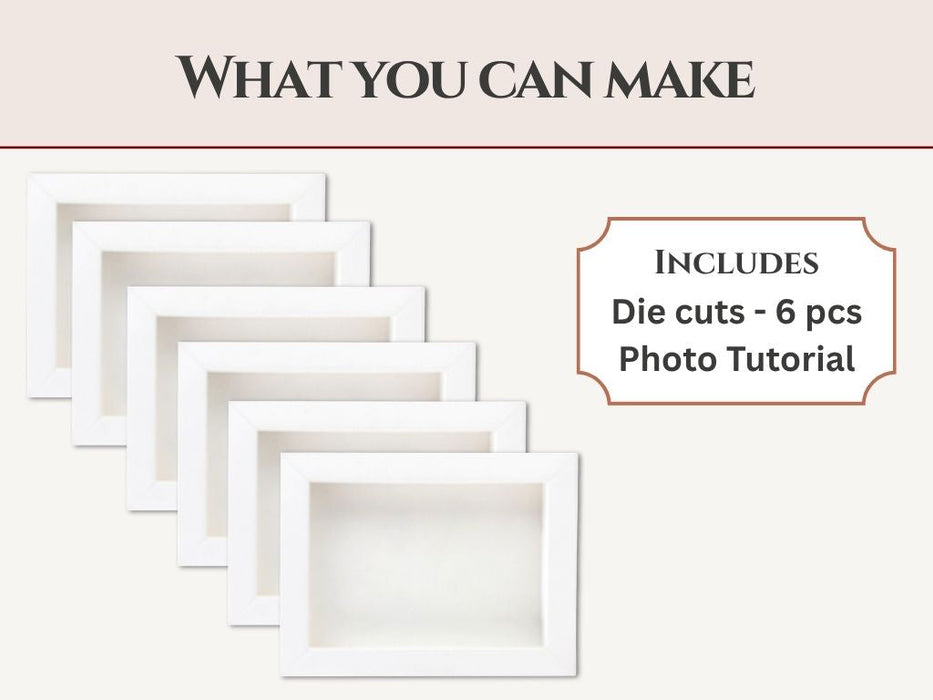 CrafTreat 3D Fold Shapes - Paper Frames White - Rectangle 6pcs CFS005 Contents of the Pack