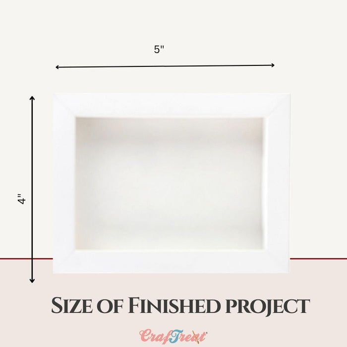 CrafTreat 3D Fold Shapes - Paper Frames White - Rectangle 6pcs CFS005 Products Size