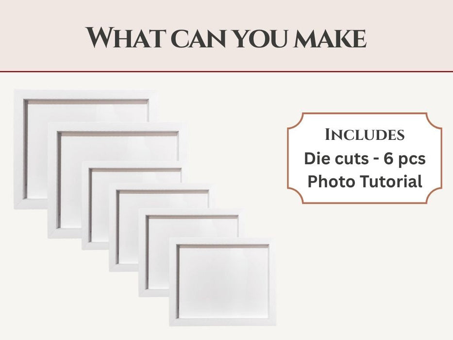 CrafTreat 3D Fold Shapes - Paper Frames White - Rectangle Combo 6pcs CFS011 Contents of the Pack