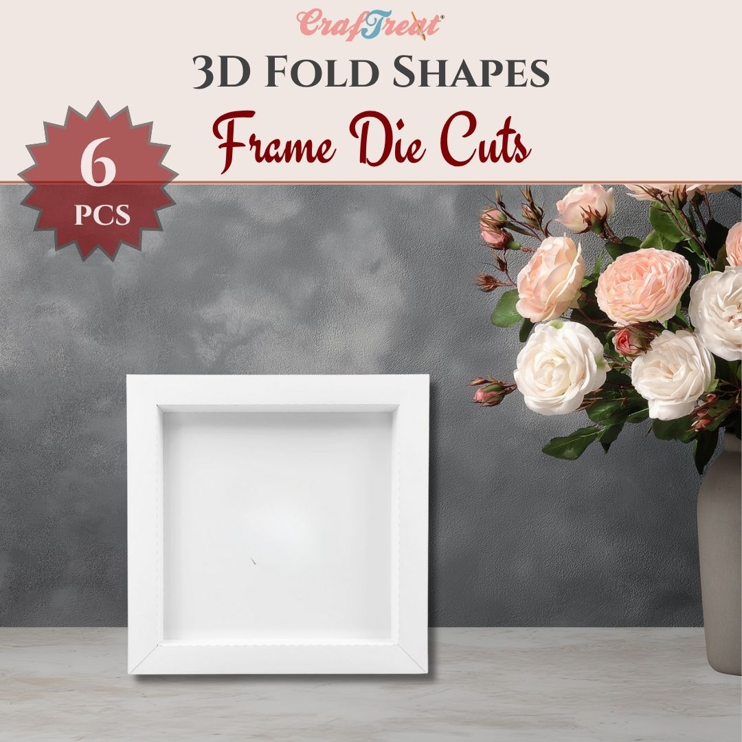 Paper Frame Fold CrafTreat 3D Fold Shapes - Paper Frames White - Square 6pcs ...