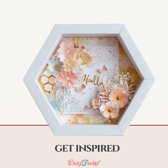 CrafTreat 3D Fold Shapes - Shadow Box White - Hexagon 4pcs CFS008 Get Inspired 1