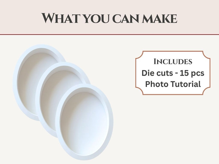 CrafTreat 3D Fold Shapes - Shadow Box White - Oval 3pcs CFS015 Products Included