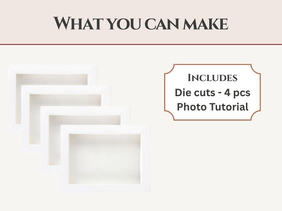 CrafTreat 3D Fold Shapes - Shadow Box White - Rectangle 4pcs CFS006 Included