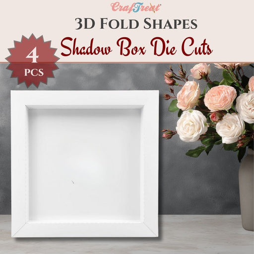 CrafTreat 3D Fold Shapes - Shadow Box White - Square 4pcs CFS004