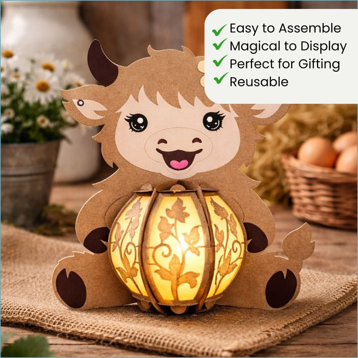 CrafTreat DIY Paper Lanterns Fluffy Cow Features CTL020