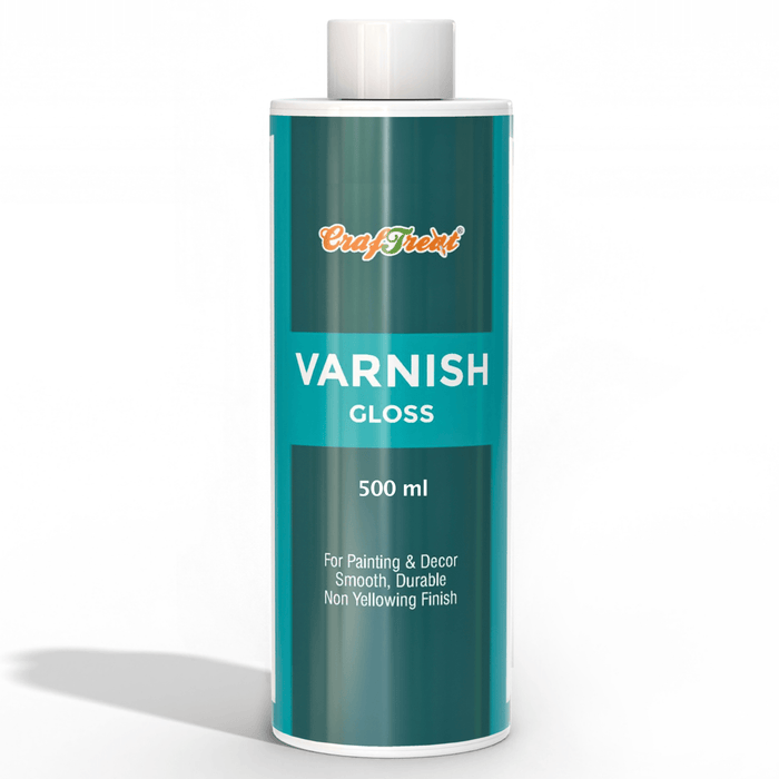 CrafTreat Premium Gloss Varnish - 500ml | Protective Top Coat for Acrylics, Clay, Wood & Canvas Art