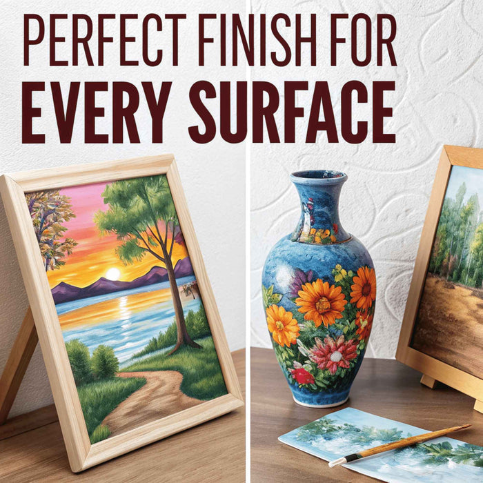 CrafTreat Premium Gloss Varnish - 500ml | Protective Top Coat for Acrylics, Clay, Wood & Canvas Art