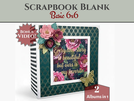 CrafTreat Scrapbook Blank Precut Album Base  - White and Ivory CAB036