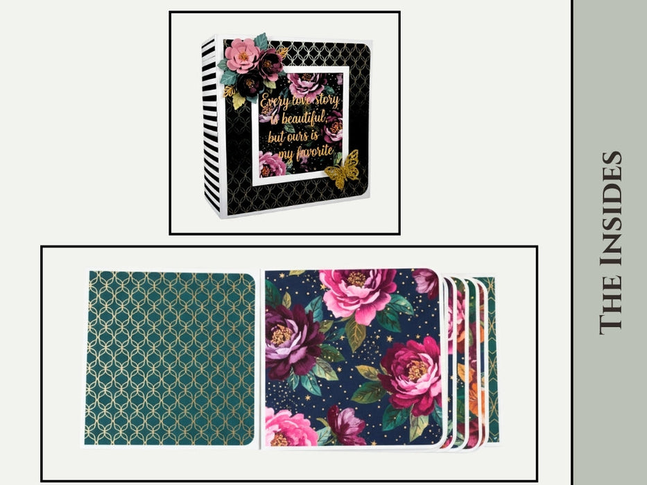 CrafTreat Scrapbook Blank Precut Album Base  - White and Ivory CAB036 Project Inside