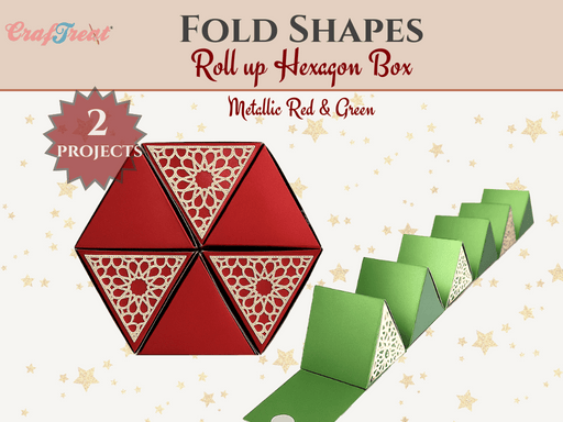 CrafTreat Scrapbook Hexagon Roll up - Red & Green CFS002