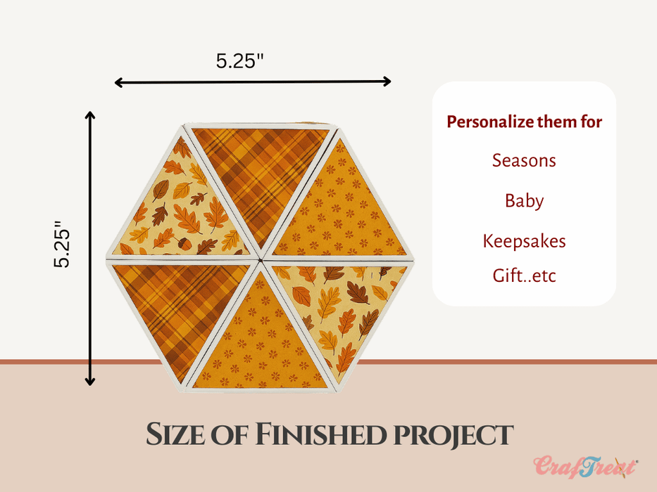 CrafTreat Scrapbook Hexagon Roll up - White 2pcs CFS001-size