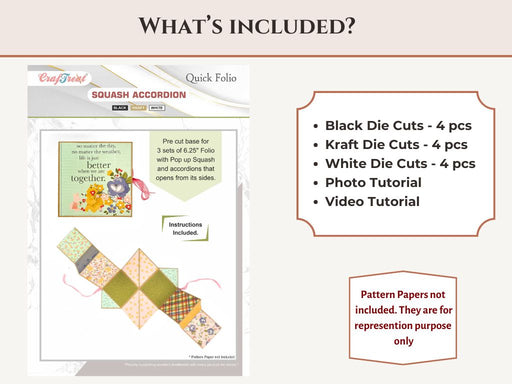 Craftreat Scrapbook Blank Quick Folio - Squash Accordion CQF009 Included