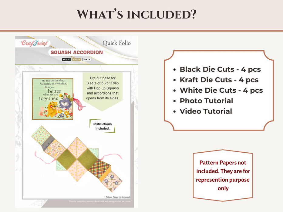 Craftreat Scrapbook Blank Quick Folio - Squash Accordion CQF009 Included