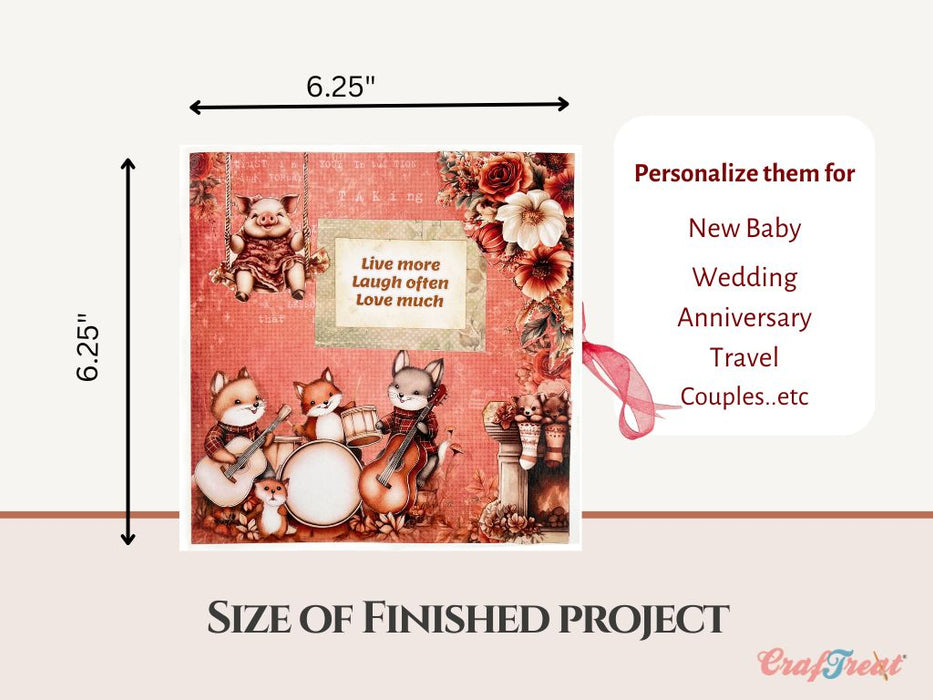 Craftreat Scrapbook Blank Quick Folio - Squash Accordion CQF009 Projects Finishing Size