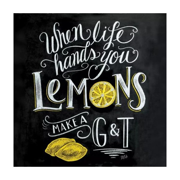 Decoupage Napkin - Blackboard Lemons