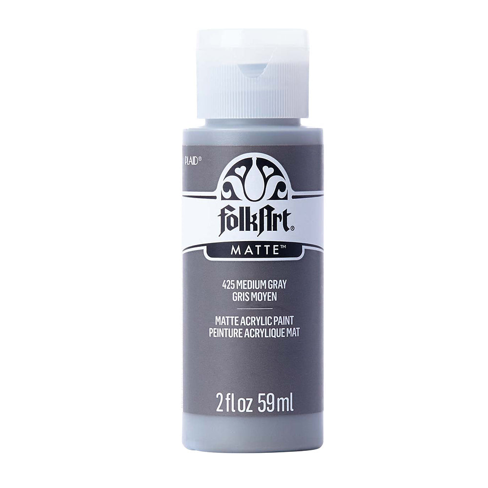 FolkArt Matte Finish Acrylic Paint Colors Medium Gray —