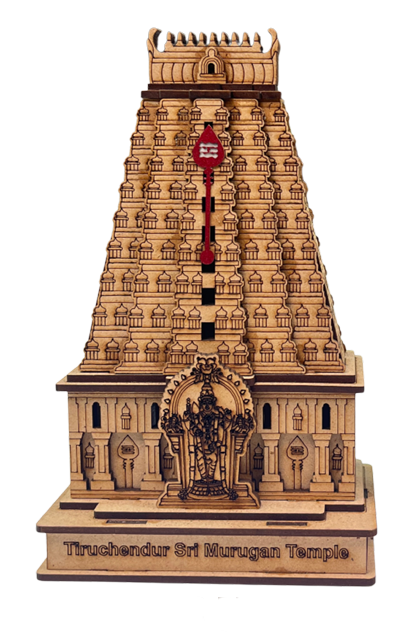 LyfNeeds Thiruchendur Murugan Temple Gopuram MDF 3D Replica