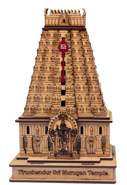 LyfNeeds Thiruchendur Murugan Temple Gopuram MDF 3D Replica