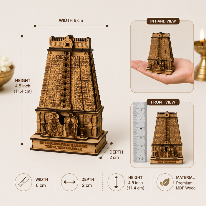 LyfNeeds Thiruvannamalai Arunachalesvara Temple Gopuram MDF 3D Replica
