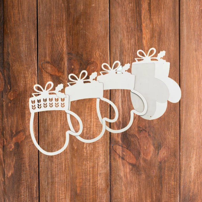 CrafTreat 3D Shaker Chipboards - Mittens Views - CSC029