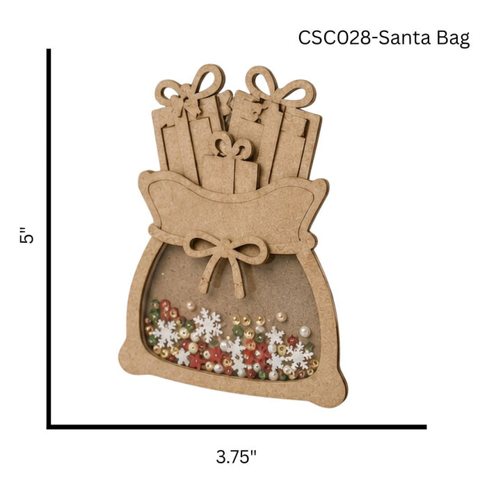 CrafTreat 3D Shaker Chipboards - Santa Bag Project Size - CSC028