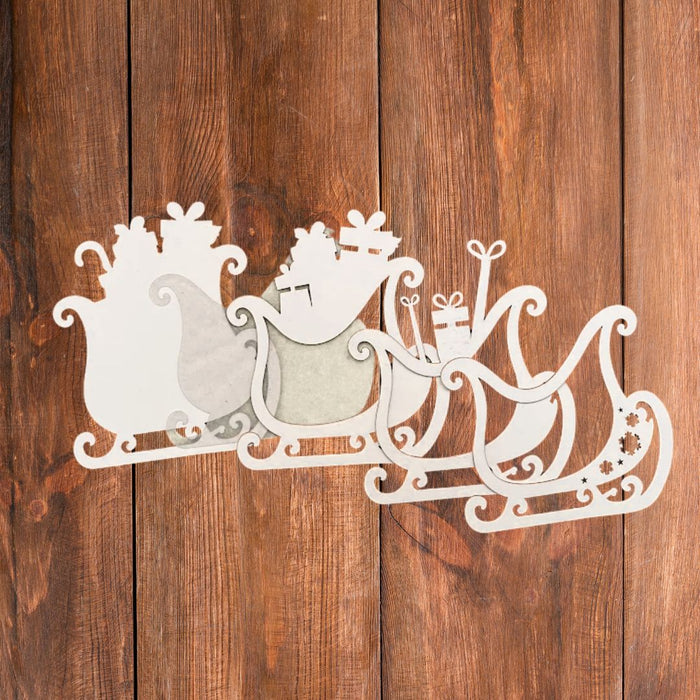 CrafTreat 3D Shaker Chipboards - Sleigh Views- CSC027